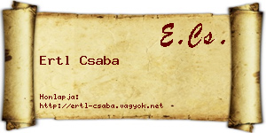 Ertl Csaba névjegykártya